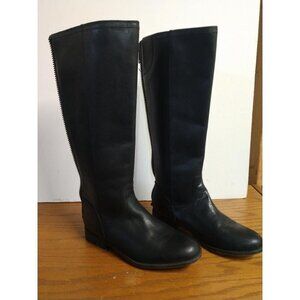 Frye & Co. Jolie Back Zip Womens Black Leather Knee-High Boots 6.5 M